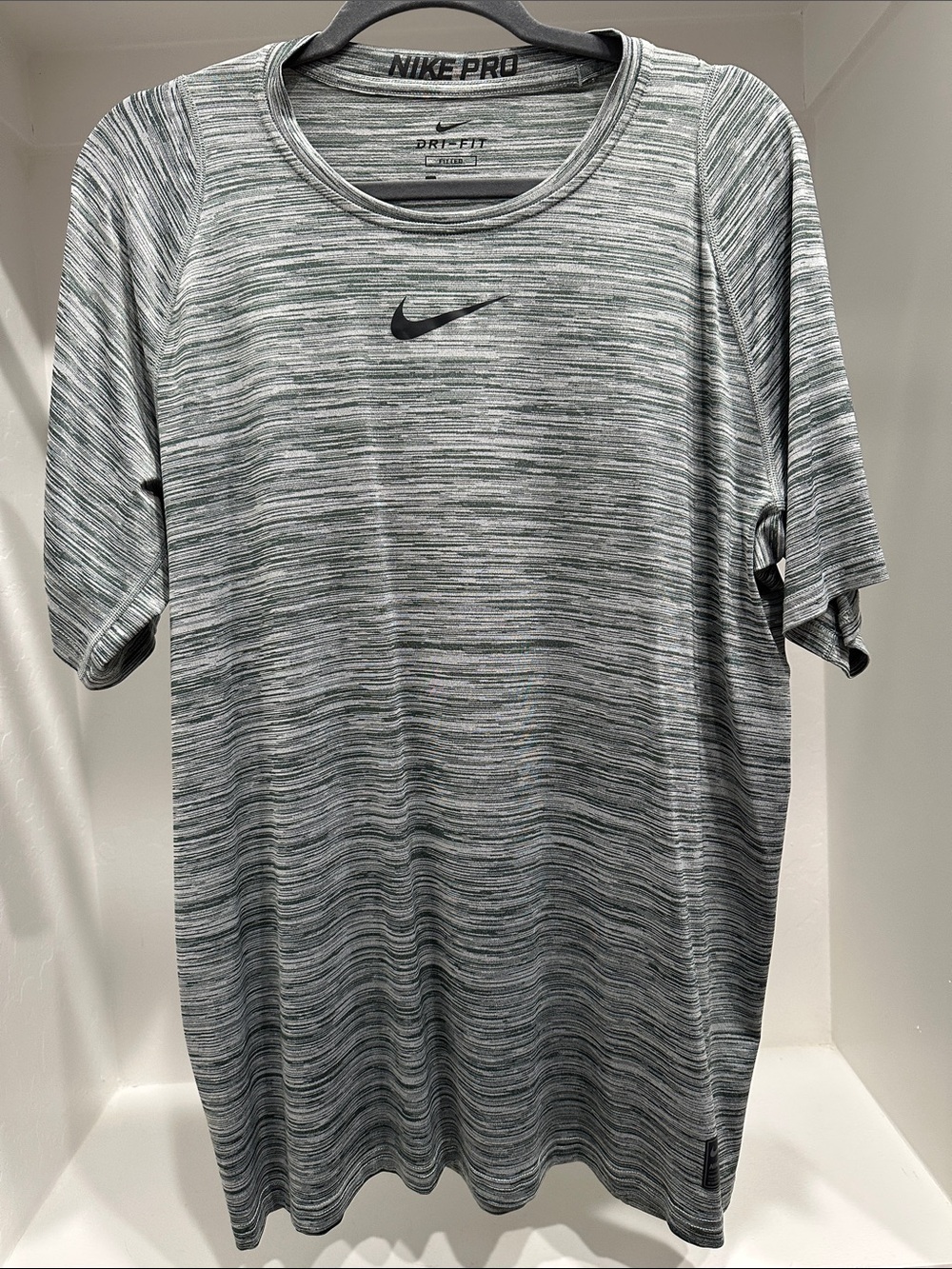 Nike Dri-FIT Heathered Gray Short Sleeve Training Tee